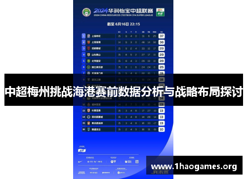 中超梅州挑战海港赛前数据分析与战略布局探讨